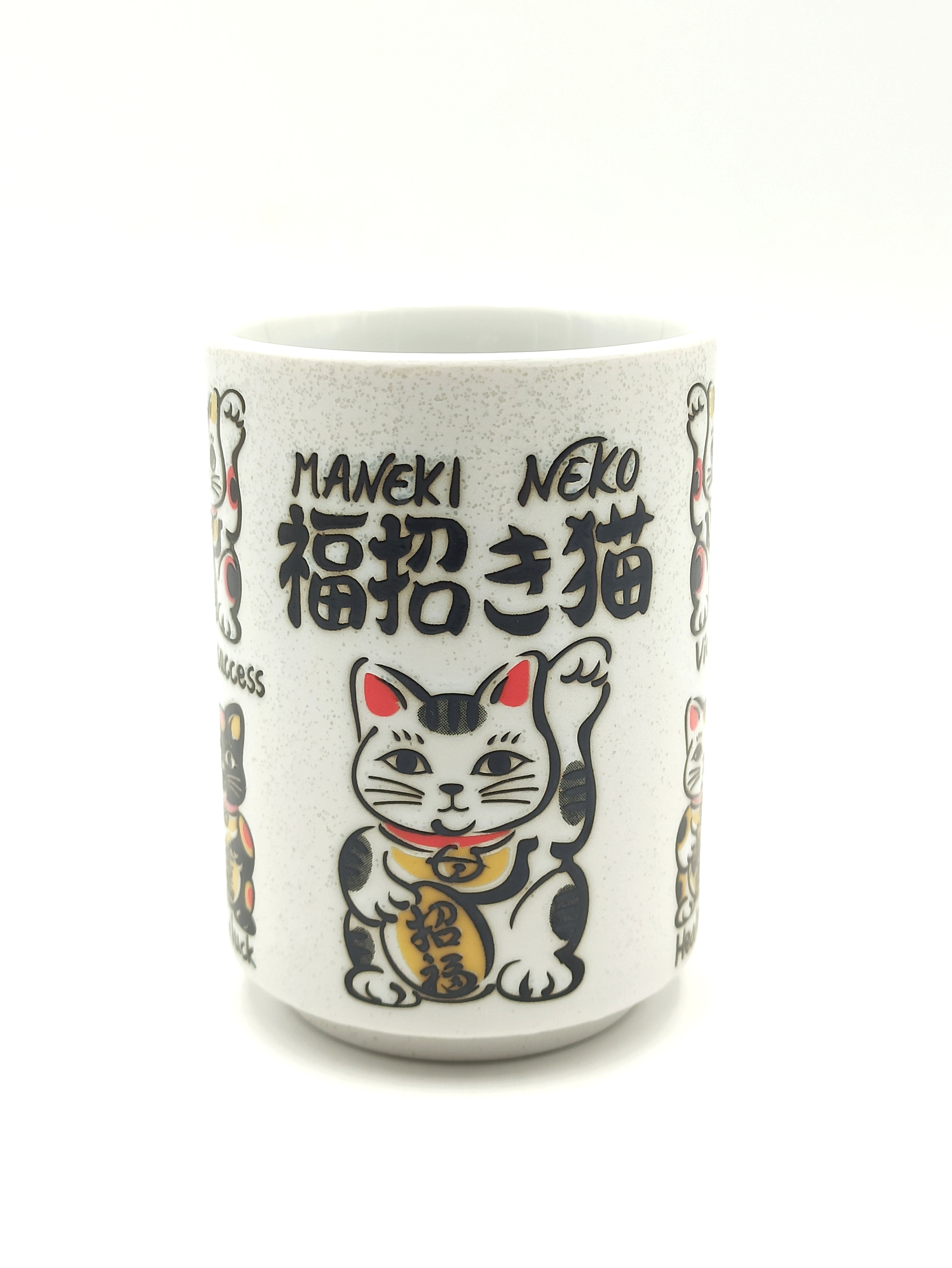 Tazza in porcellana con illustrazione Maneki Neko Gatto Fortunato