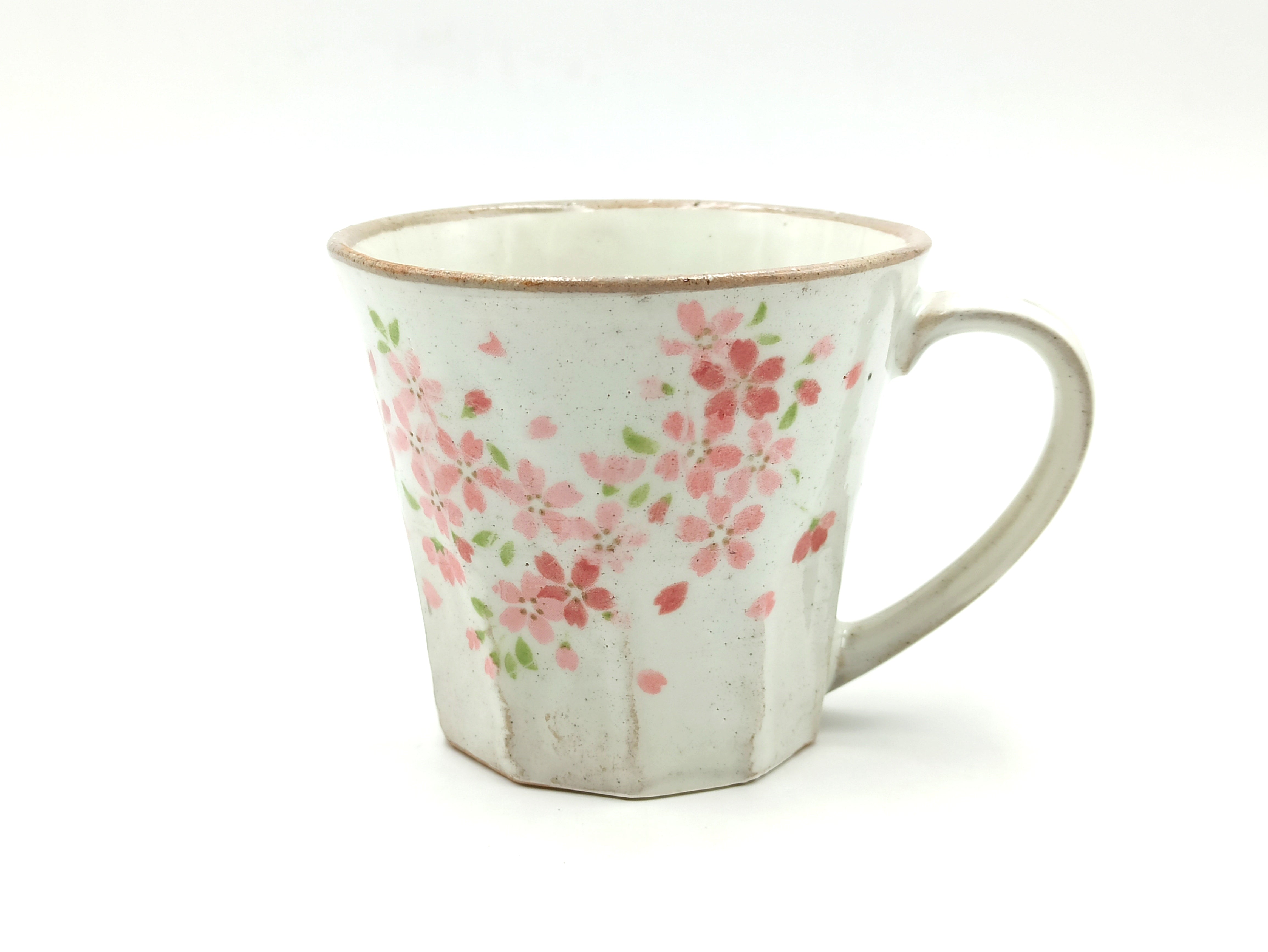 Tazza da tè giapponese svasata in ceramica, beige e marrone - SAKURA